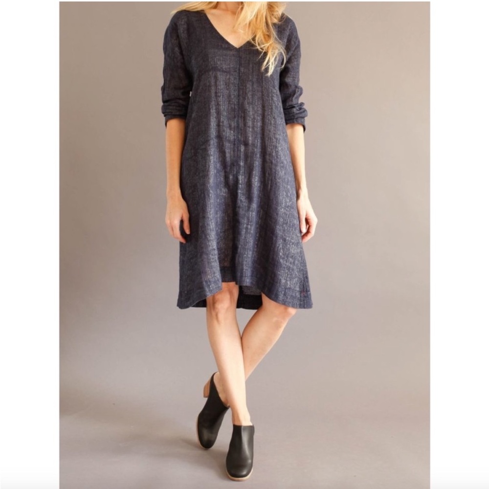 Xirena Dyan Vita Dress in Midnight Grey Metallic Size XS Linen Blend Designer